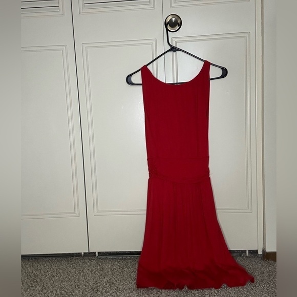 Express Red A-line Dress with Elastic Waist and Lined Skirt Size XS Party Formal - Picture 3 of 4